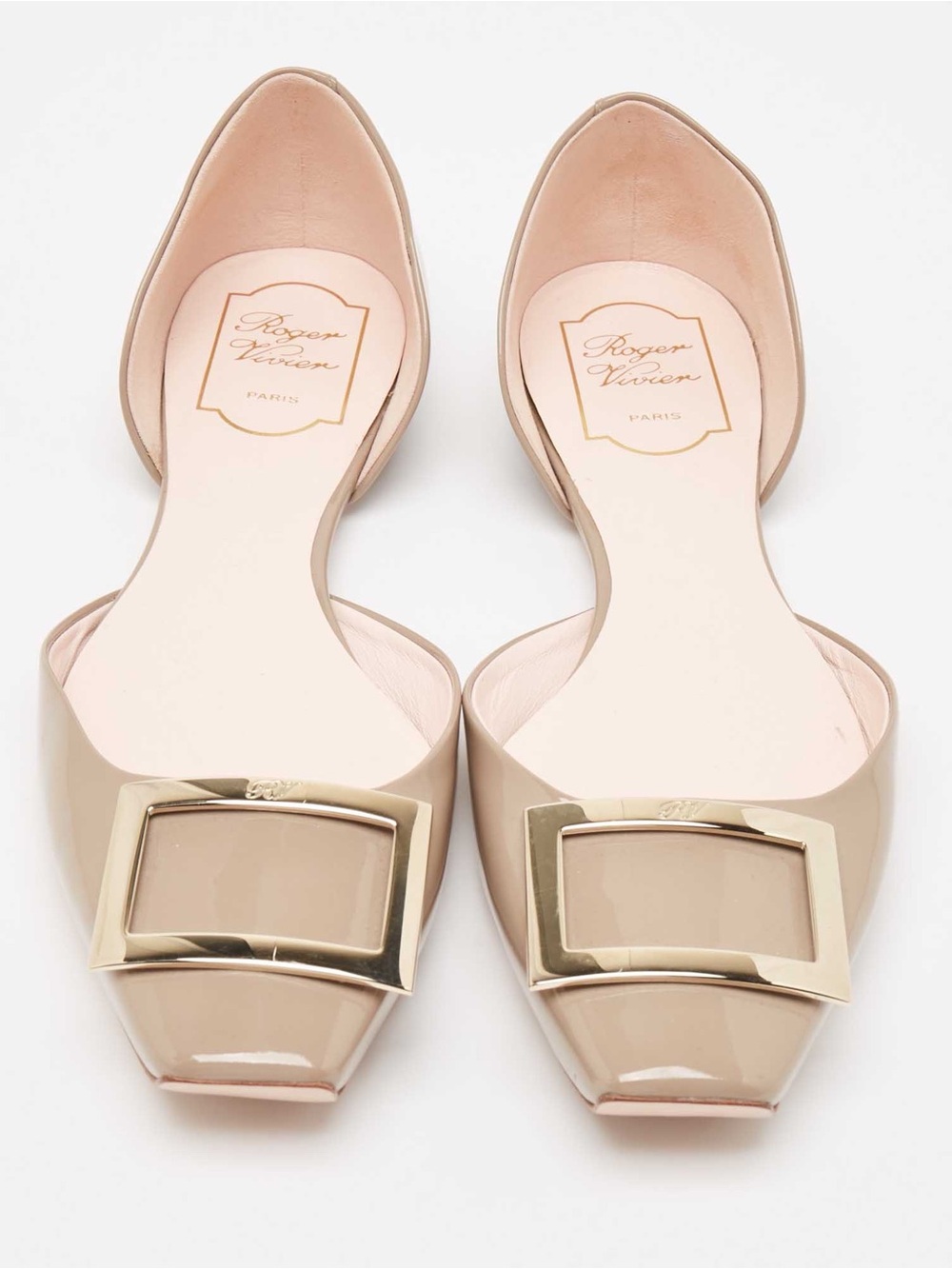 Roger Vivier Patent Leather D’Orsay Buckle Flats Size 37 Quiet Luxury